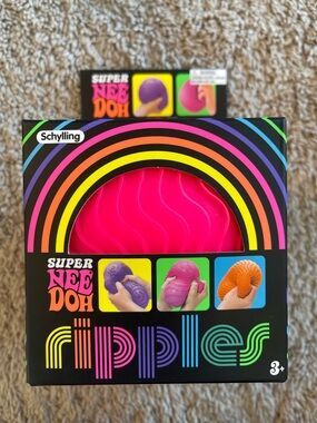 Schylling Super NeeDoh Ripples Kids Toy - Bright Pink